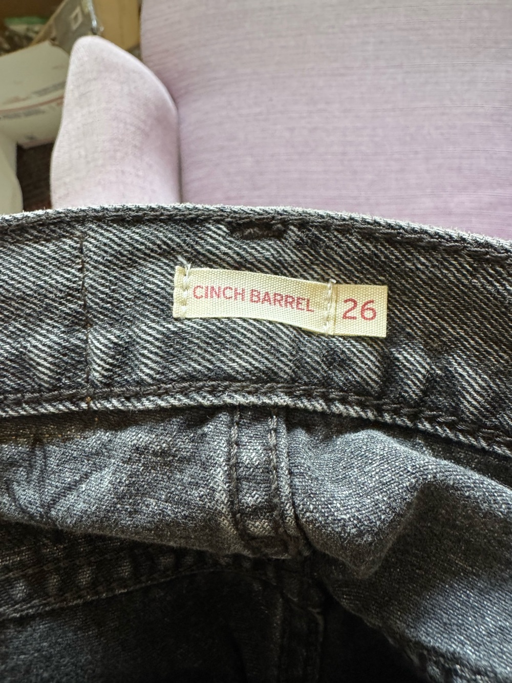 Levi's Cinch Barrel Jeans Past Lives Faded Black High Rise Womens 26 - Picture 7 of 9